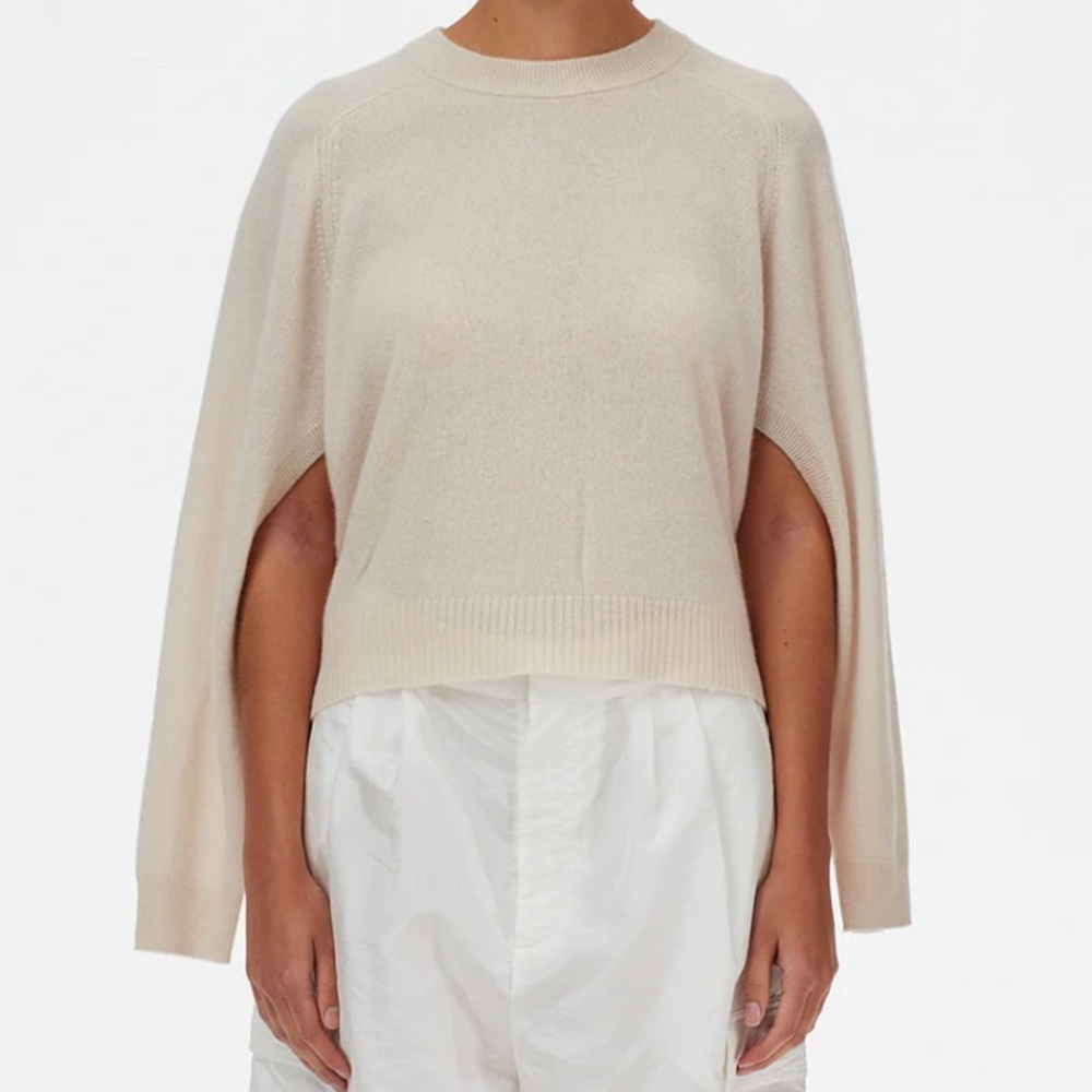 Feather Weight Cashmere Open Sleeve Cocoon Sweater - M